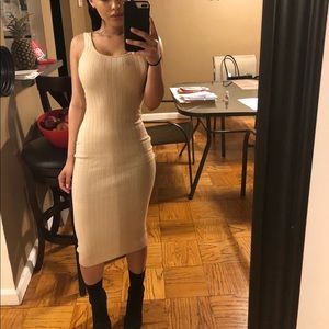 Nude bodycon dress